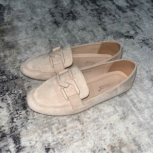 Women’s light pink loafer shoes